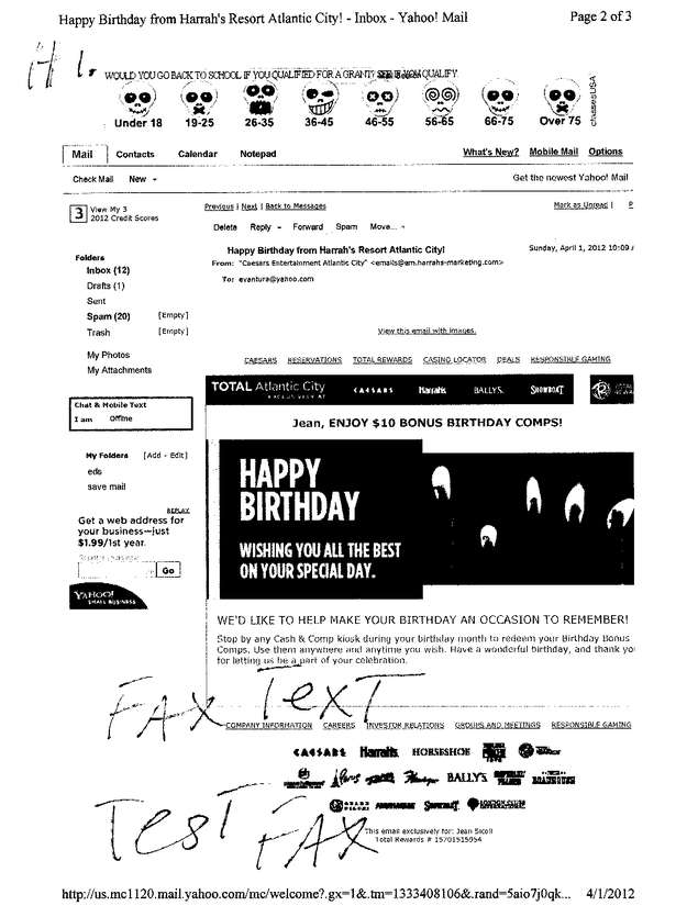 Fax page
