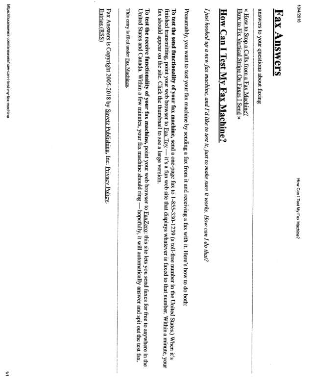 Fax page