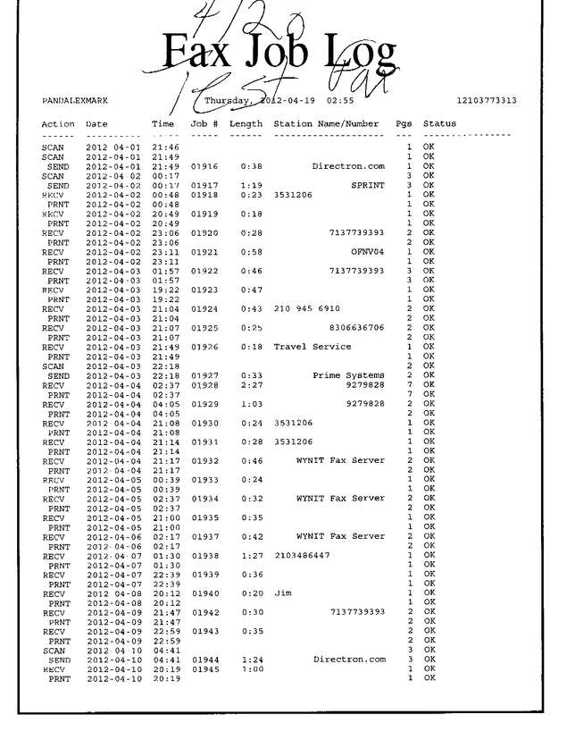 Fax page