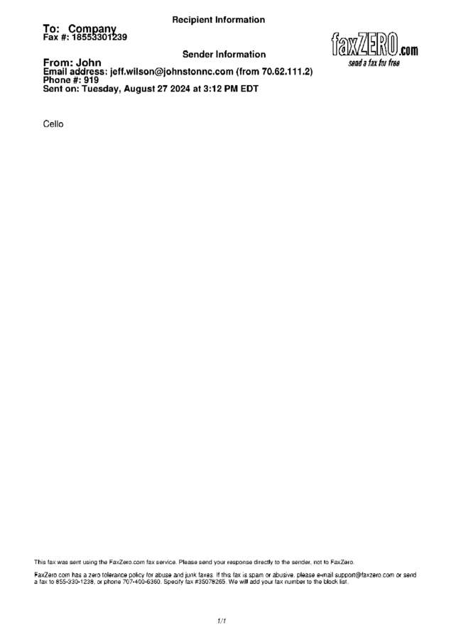 Fax page