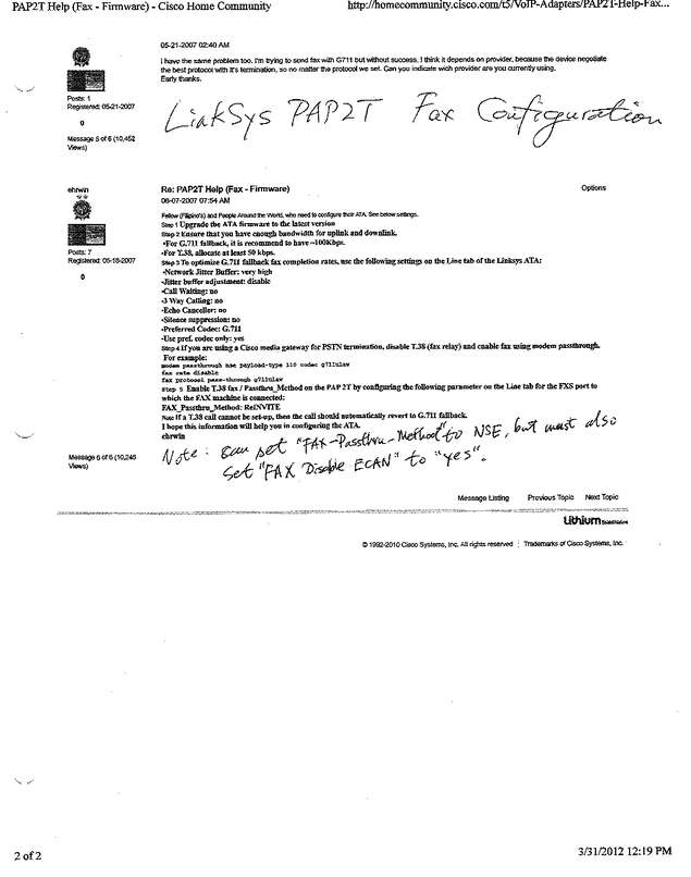 Fax page