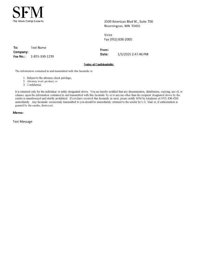 Fax page