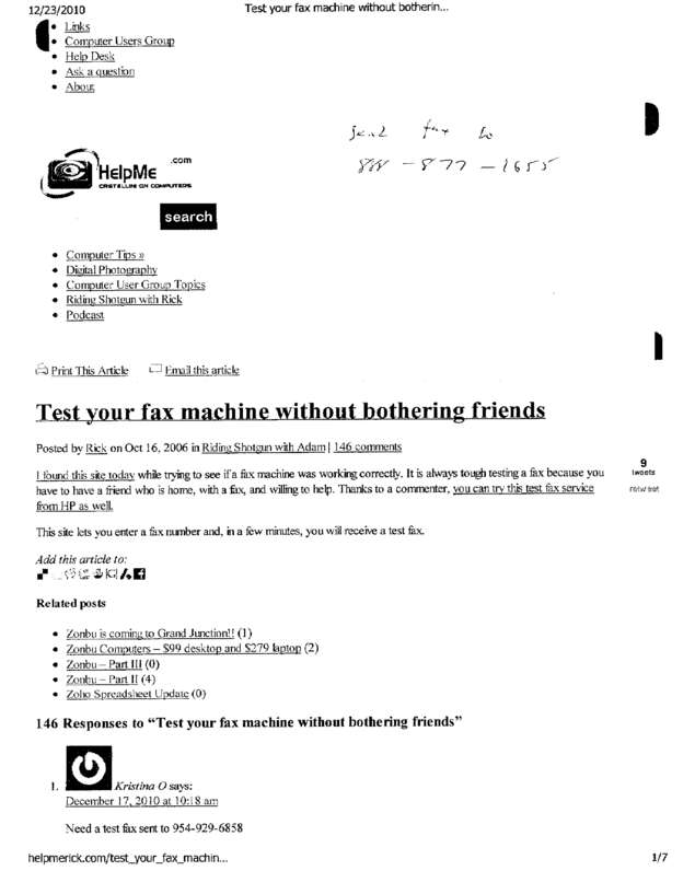 Fax page