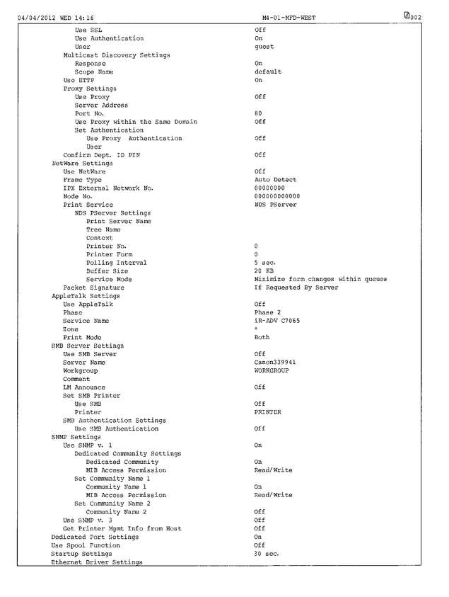 Fax page