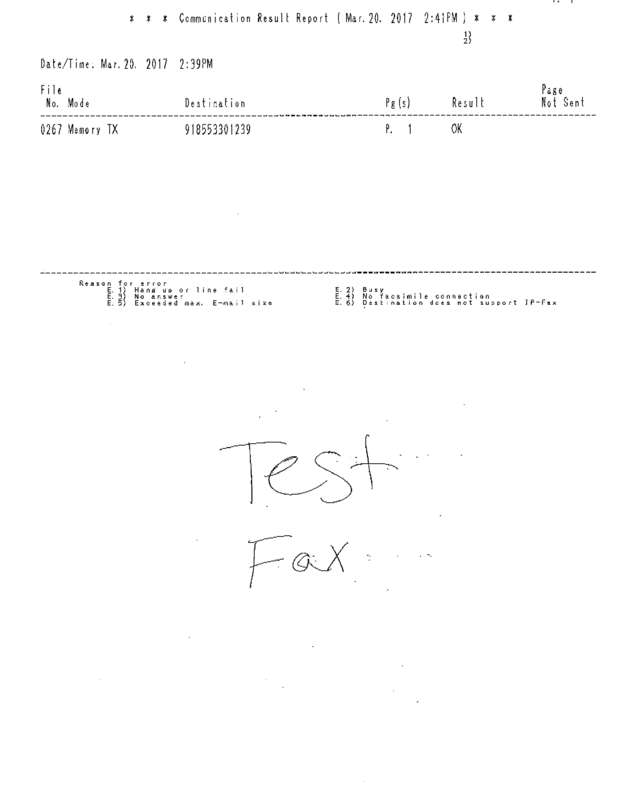 Fax page