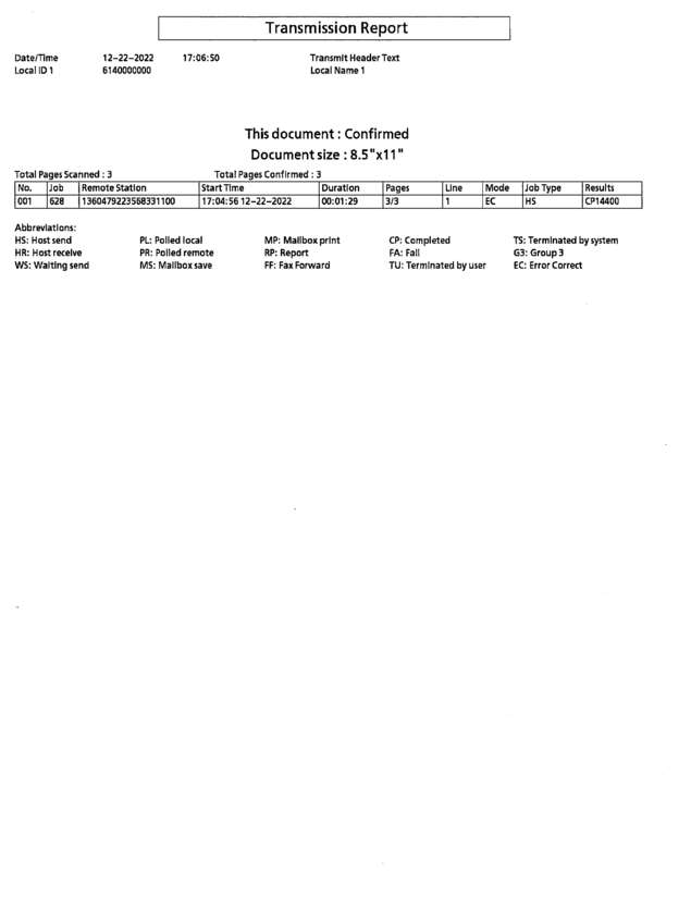 Fax page