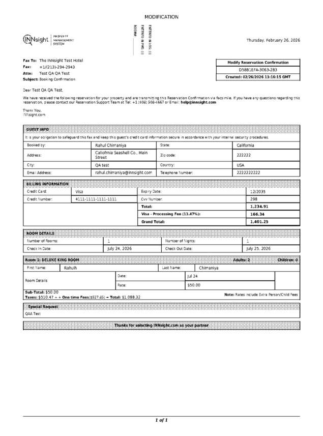 Fax page
