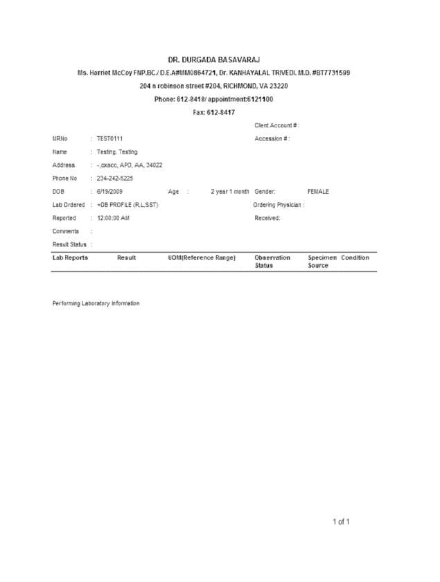 Fax page