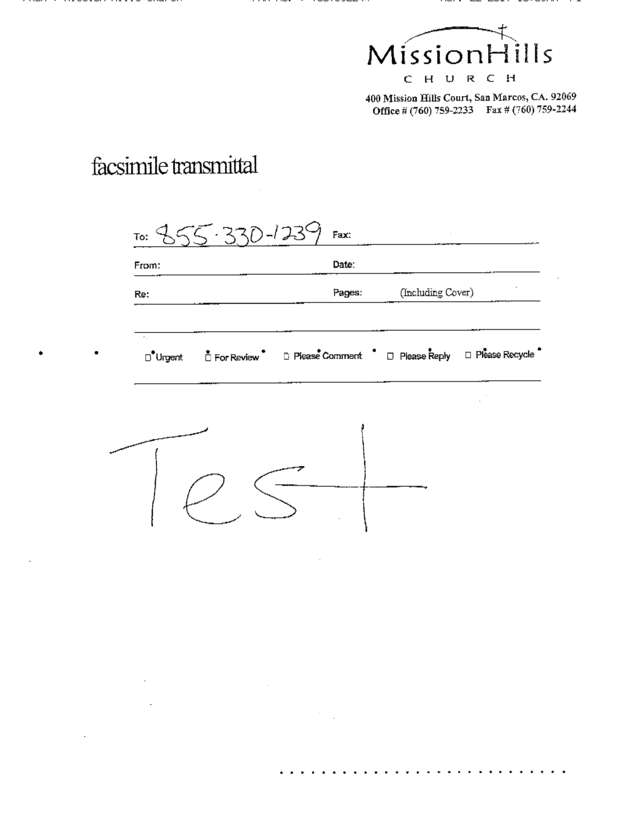 Fax page
