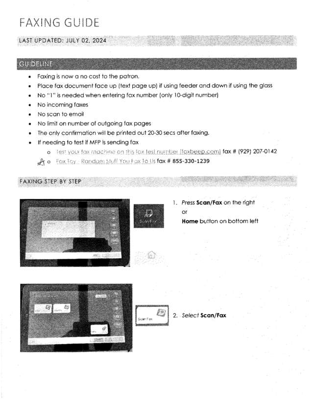 Fax page