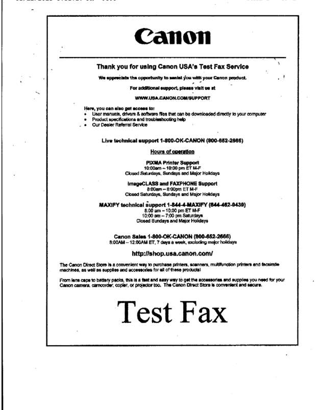 Fax page