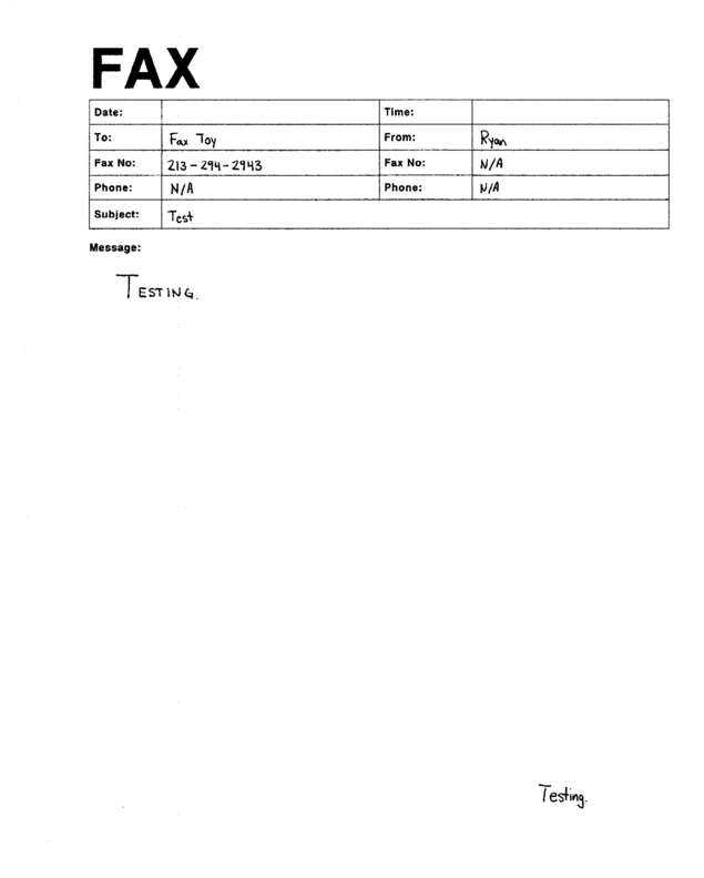 Fax page
