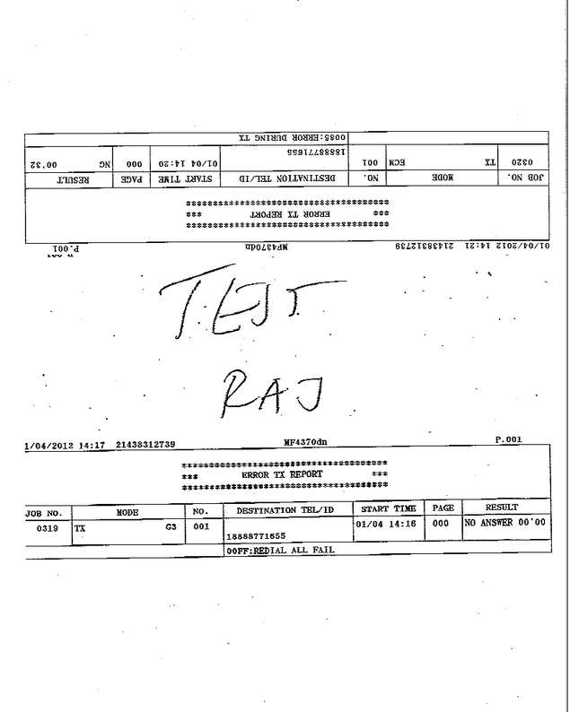 Fax page