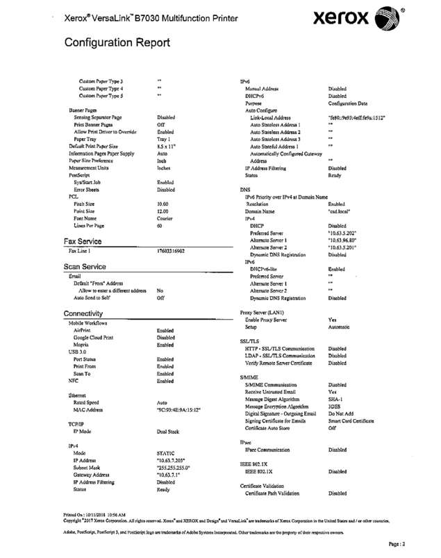 Fax page