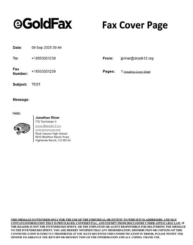 Fax page