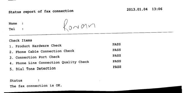 Fax page