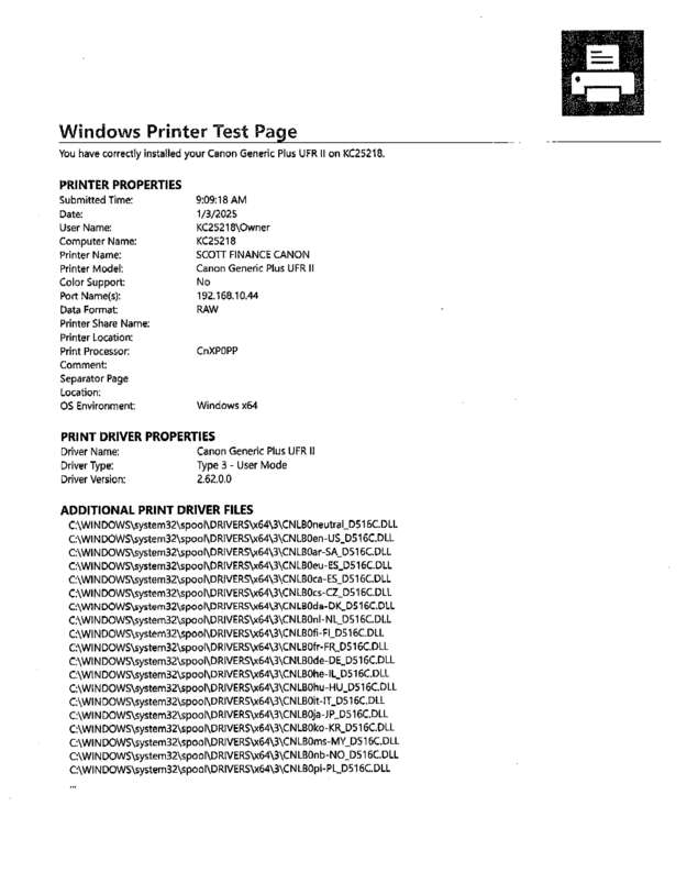 Fax page