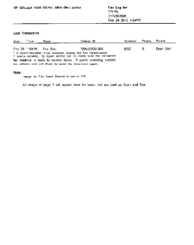 Fax page