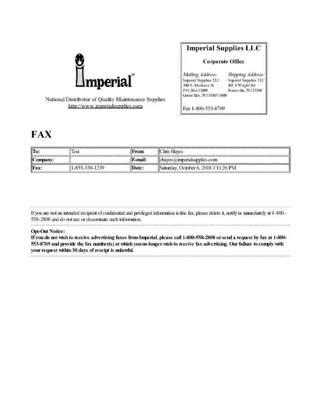 Fax page