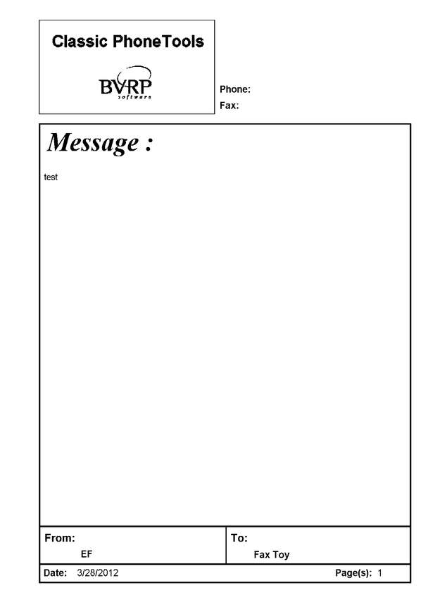 Fax page