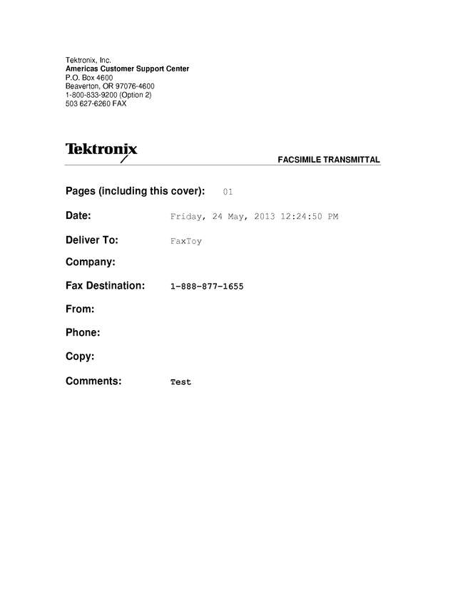 Fax page