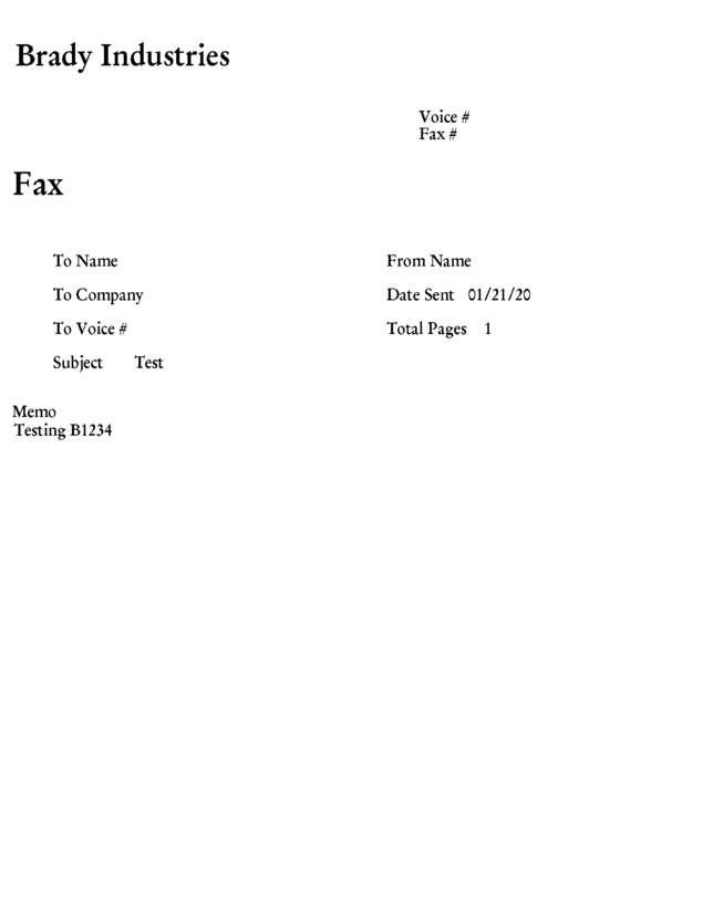 Fax page