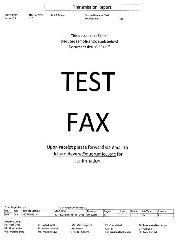 Fax page