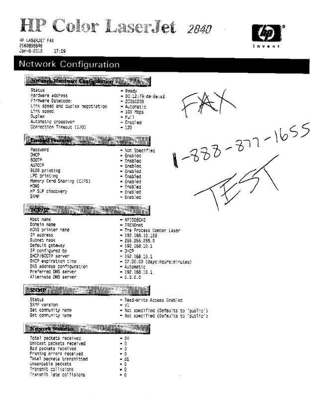 Fax page