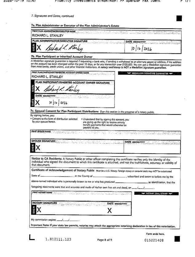 Fax page