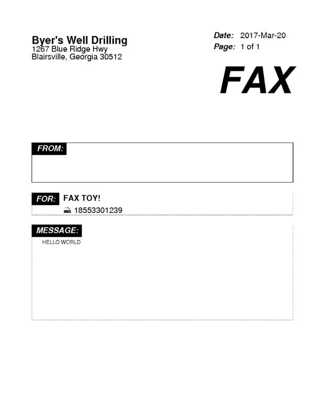 Fax page