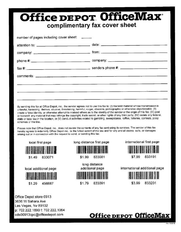 Fax page