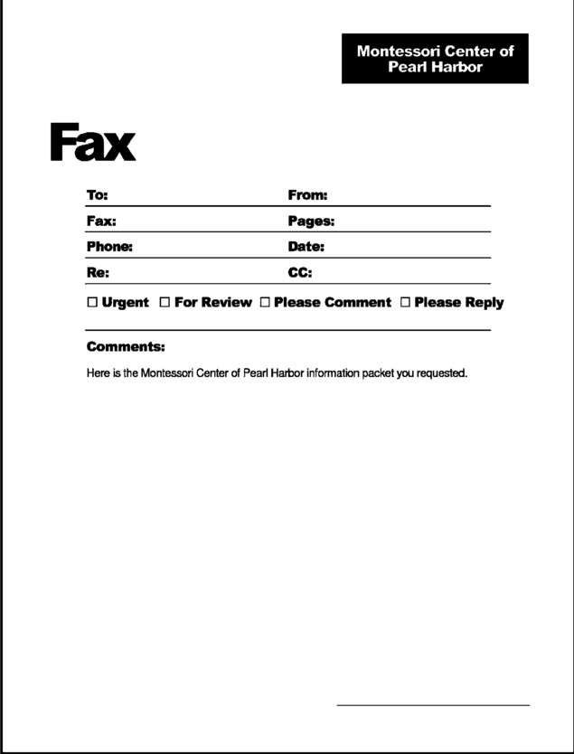 Fax page