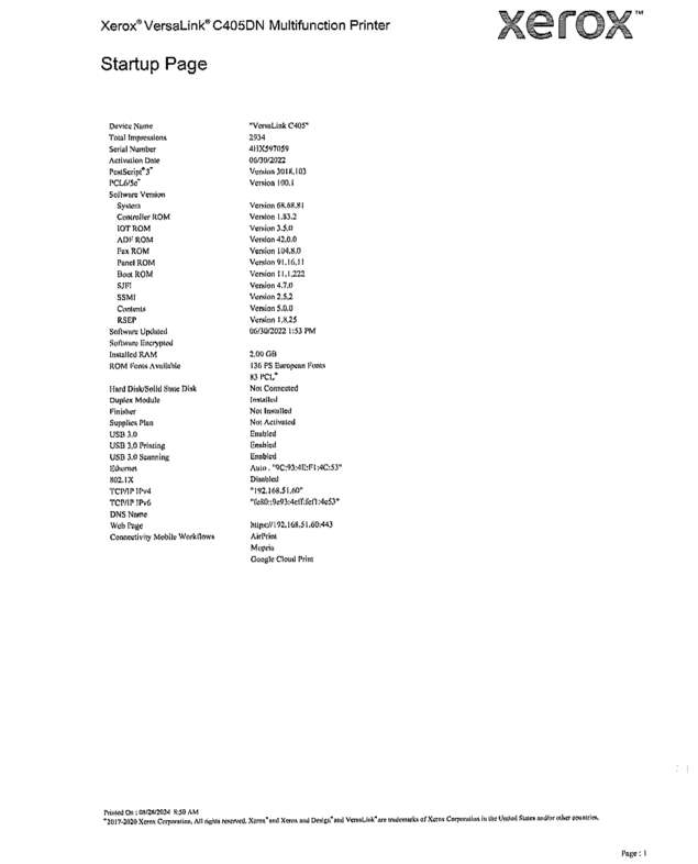 Fax page