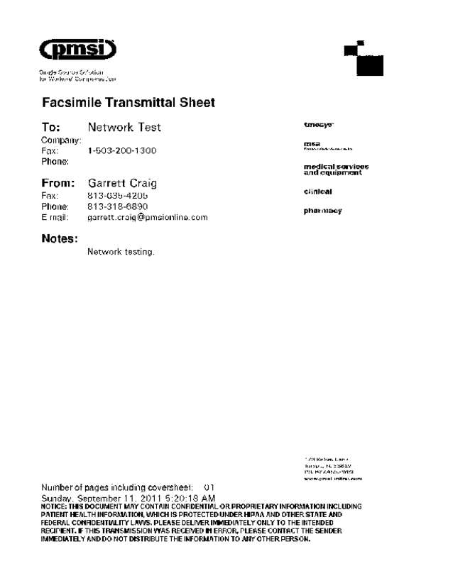 Fax page