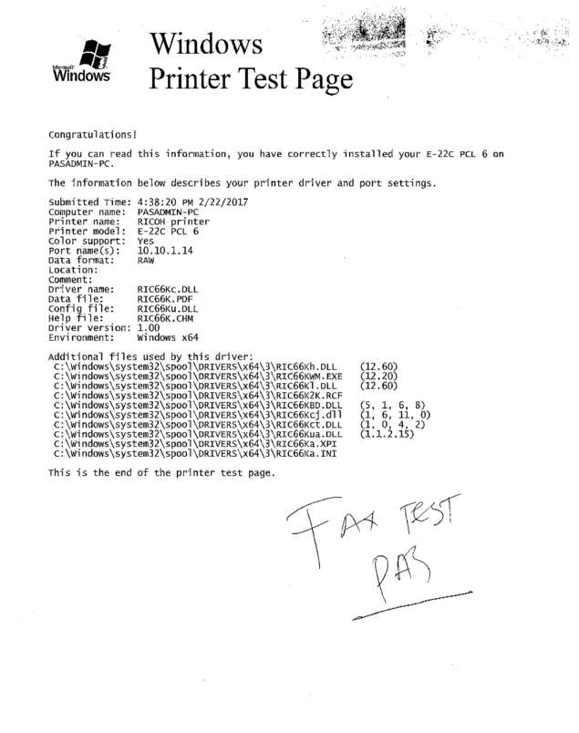 Fax page