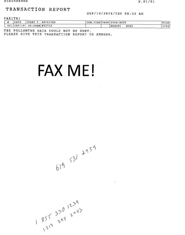 Fax page
