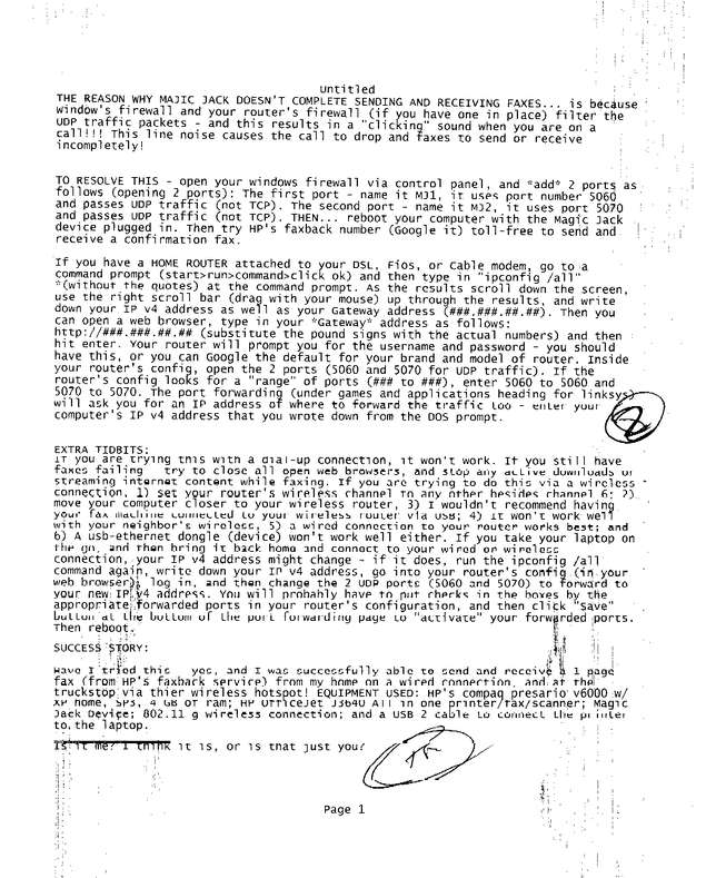 Fax page