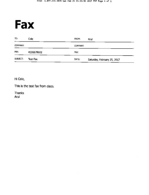 Fax page