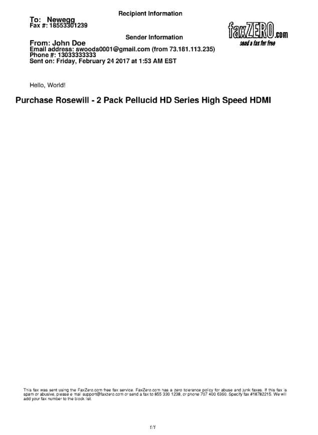 Fax page