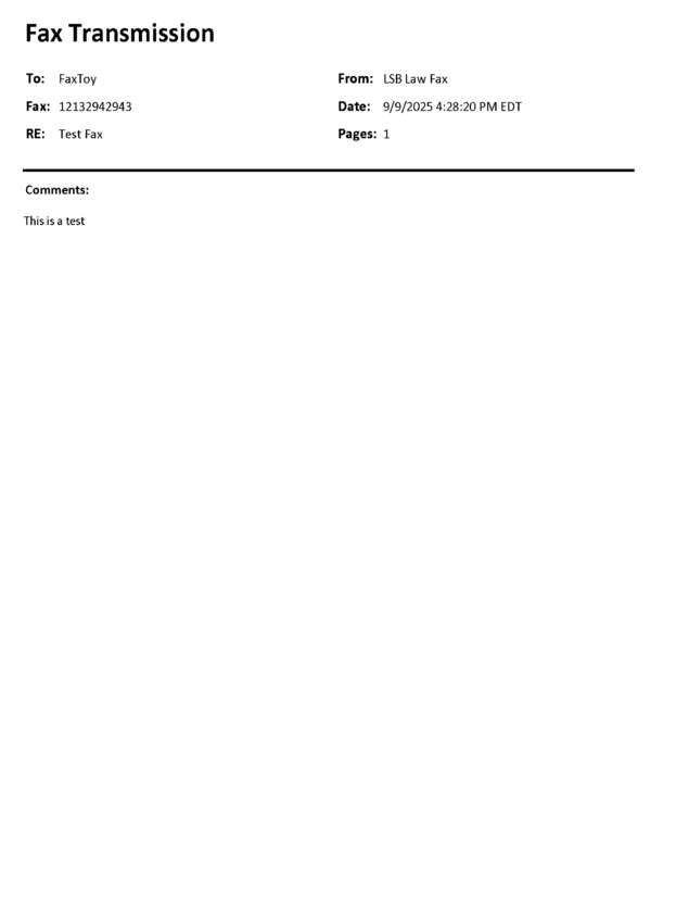 Fax page