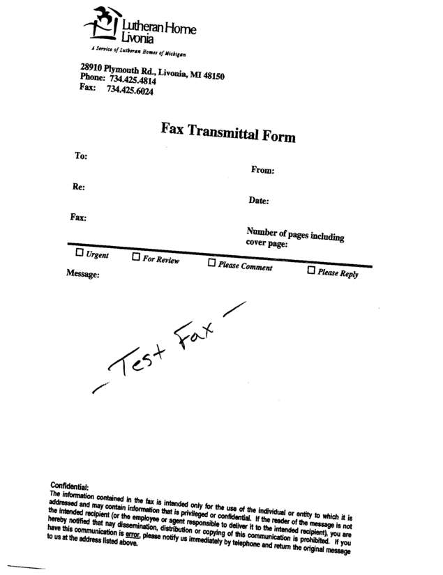 Fax page