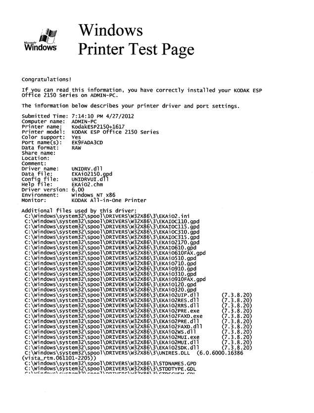 Fax page