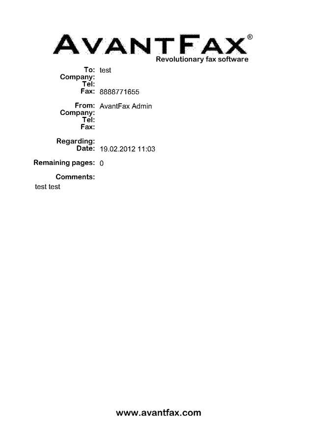 Fax page