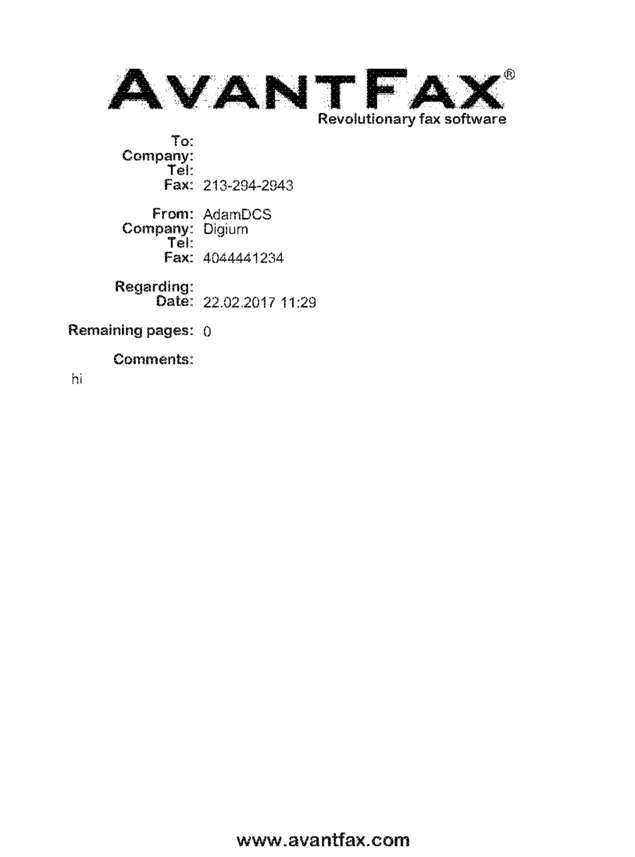 Fax page