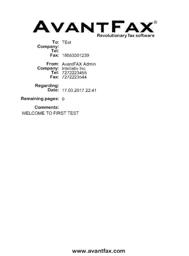 Fax page