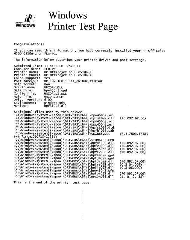 Fax page