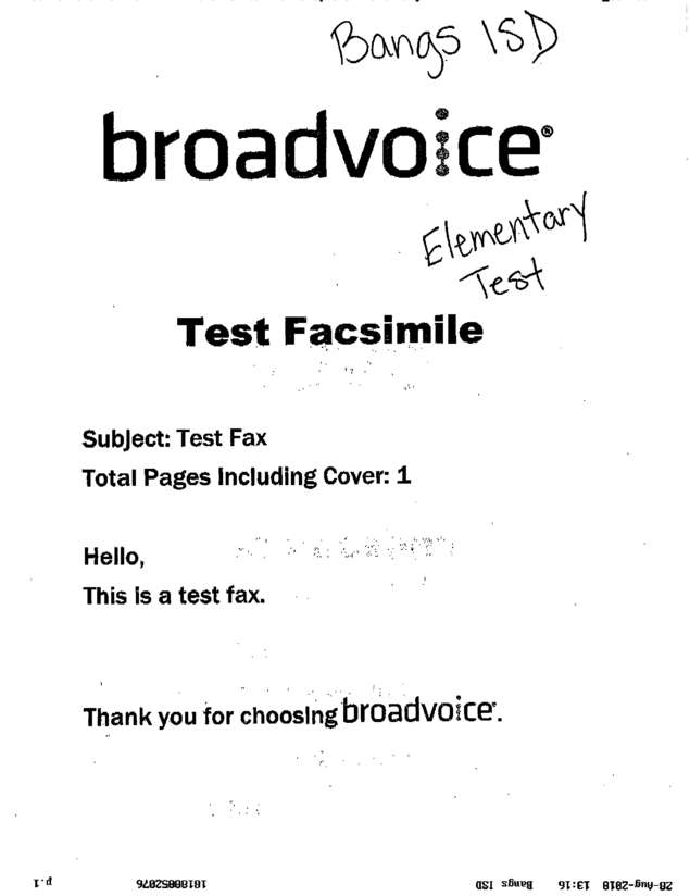 Fax page