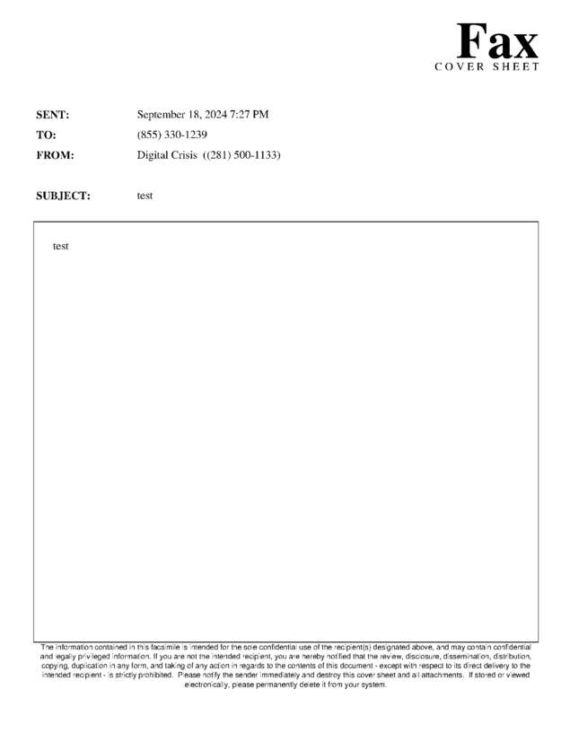 Fax page