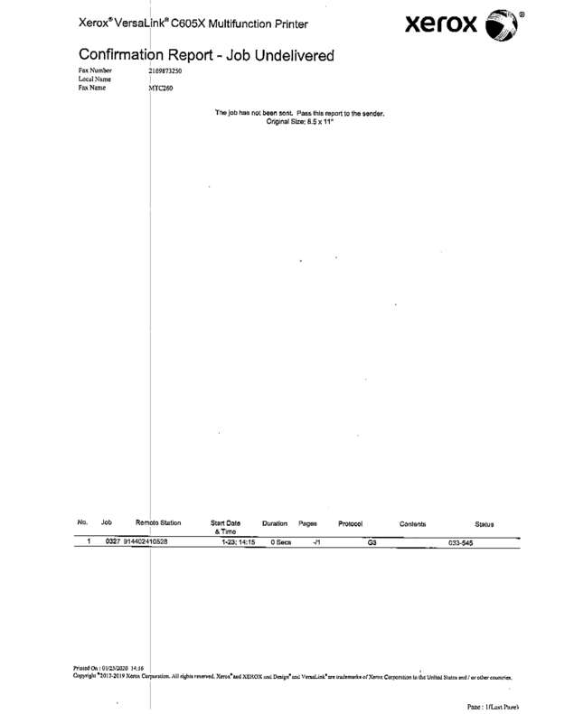 Fax page
