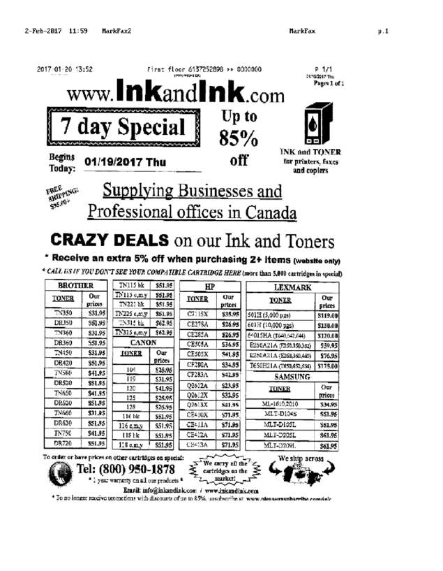 Fax page